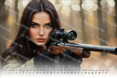 Jagd Kalender Frauen 2026 Gemälde Style