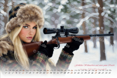 Jagd Kalender Frauen 2026 Gemälde Style