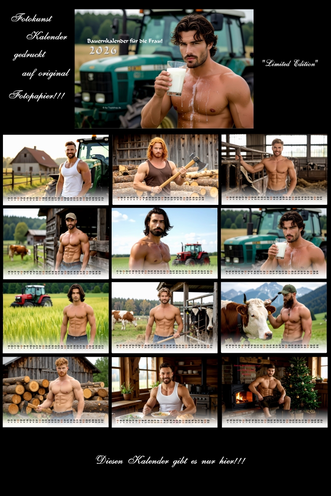 Bauern Kalender mit sexy Männern